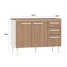 Balcão com Tampo para Pia de Cozinha 120cm 2 Portas 3 Gavetas Felicitá 100% Mdf - 3