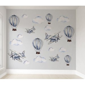 Papel de parede infantil aviãozinho para quarto de bebê M² PP06