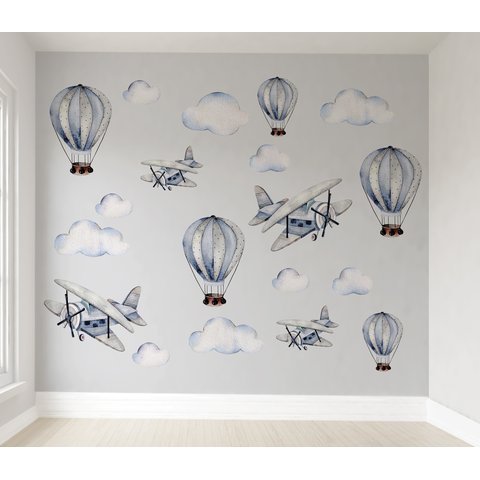 Papel de parede infantil aviãozinho para quarto de bebê M² PP06