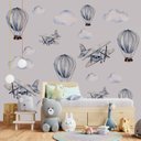 Ver imagem 3 de Papel de parede infantil aviãozinho para quarto de bebê M² PP06