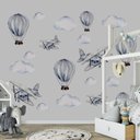 Ver imagem 4 de Papel de parede infantil aviãozinho para quarto de bebê M² PP06