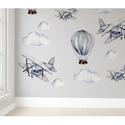 Papel de parede infantil aviãozinho para quarto de bebê M² PP06 - 2