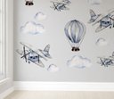 Ver imagem 2 de Papel de parede infantil aviãozinho para quarto de bebê M² PP06
