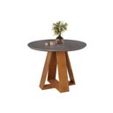 Ver imagem 1 de Mesa de Sala Jantar Celeste C- Tampo Madeirado Vidro Redondo 103x103cm Freijo-cinza Urbano - Dj Mó