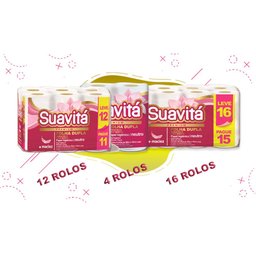 Papel Higienico Suavitá Folha Dupla Leve Linha Premium Super Macio 12 Rolos - 2