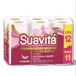Papel Higienico Suavitá Folha Dupla Leve Linha Premium Super Macio 12 Rolos - 1