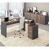 Kit 4 Peças com Mesa para Escritório em L e 3 Armários Multiuso Baixo  - 1