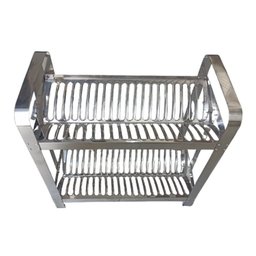 Kit Escorredor Montado 40 Pratos (2 Bandejas) - 08.12 + Porta Talher Inox - 9702 - 3