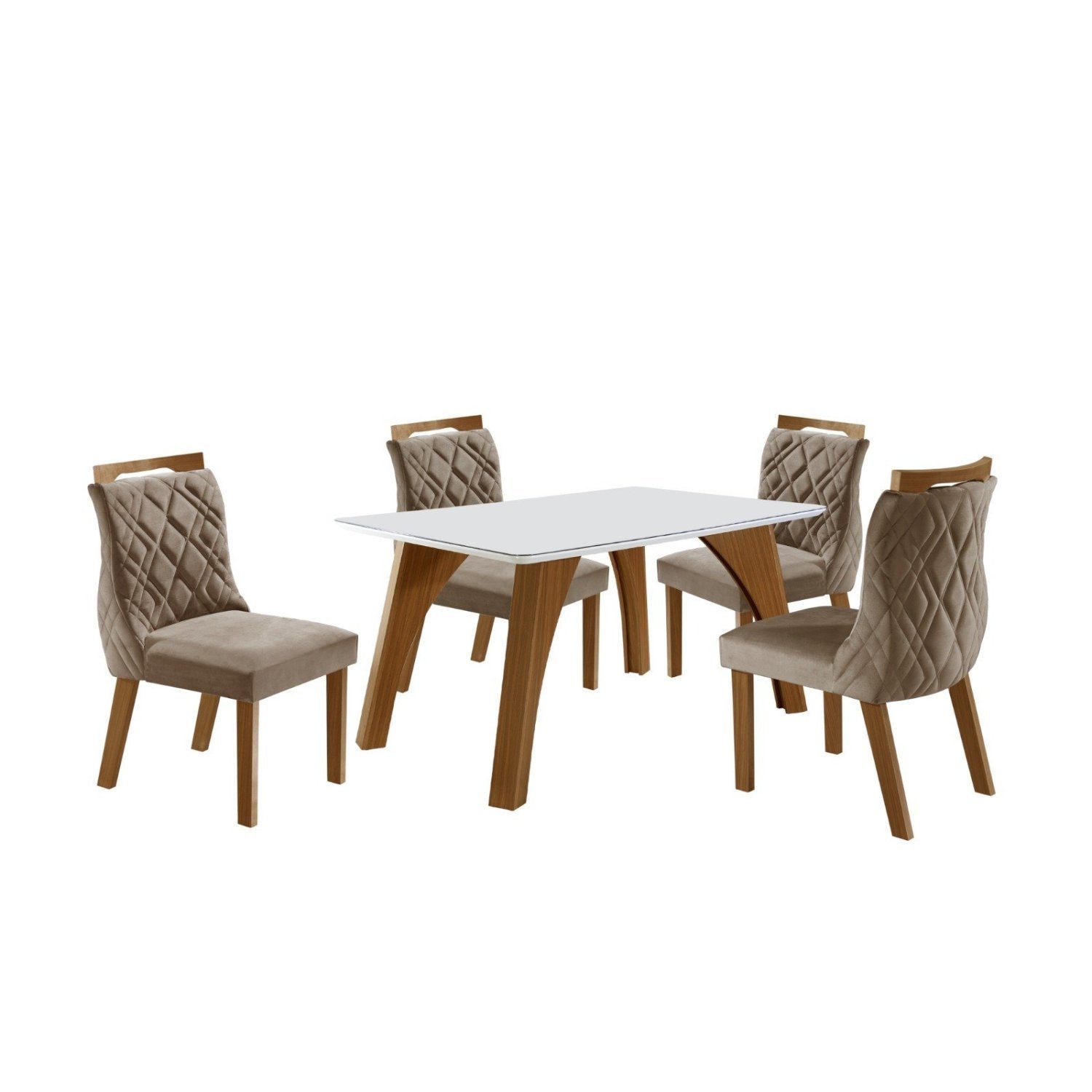 Conjunto Sala de Jantar Mesa Porto com 4 Cadeiras Madri - 2