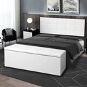Ver imagem 2 de Kit Painel e Calçadeira Baú Queen 1,60m Roma Corano Branco - Pallazio