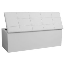 Kit Painel e Calçadeira Baú Queen 1,60m Roma Corano Branco - Pallazio - 5
