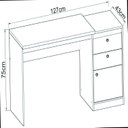 Ver imagem 5 de Kit 3 Peças Escrivaninha e Estante Guaili com Cadeira Base em Madeira