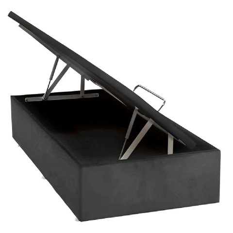 Base Baú Physical Camurça Cinza para Solteiro 88x188x39cm - 1051612179 - Ortobom Base Baú Phy Camurç