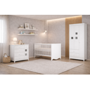 Ver imagem 1 de Quarto Infantil com Berço Roupeiro e Cômoda Lunni- Mobibaby