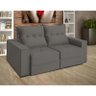 Sofá Retrátil Reclinável 2 Lugares Viena Evidence Suede Cinza - 2