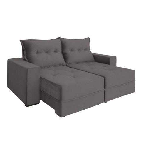Sofá Retrátil Reclinável 2 Lugares Viena Evidence Suede Cinza