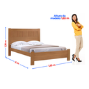 Ver imagem 3 de Cama Casal Premium 100% MDF Marrom/Cinamomo