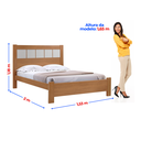 Ver imagem 3 de Cama Casal Premium 100% MDF Marrom/Cinamomo/Off White