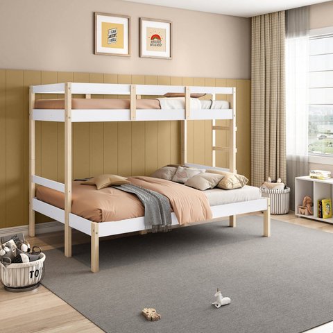 Beliche Juvenil Casal Family Soft Madeira e MDF Casatema MadeiraOriginals Branco/Marrom