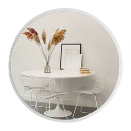 Espelho Decorativo Redondo Estilo Minimalista 70 Cm - Branco - 1