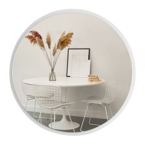 Espelho Decorativo Redondo Estilo Minimalista 70 Cm - Branco
