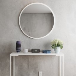 Espelho Decorativo Redondo Estilo Minimalista 70 Cm - Branco - 4
