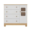 Ver imagem 7 de Cômoda Infantil 95cm 1 Porta com Vidro e 4 Gavetas Sol Multimóveis Mp4422 Madeirado/branco