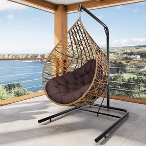 Cadeira Balanço Ninho Suspenso Gota Tramado com Suporte e Almofada Impermeável Acesse Móveis