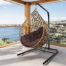 Cadeira Balanço Ninho Suspenso Gota Tramado com Suporte e Almofada Impermeável Acesse Móveis - 1