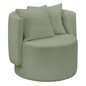 Poltrona Orgânica Maya Boucle Verde Redonda Decorativa - Arkell