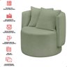 Poltrona Orgânica Maya Boucle Verde Redonda Decorativa - Arkell - 7