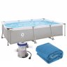 Piscina Estrutural Retangular 3701 Litros Forro e Bomba Filtrante Avenli Jilong 110v - 2