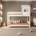 Ver imagem 7 de Beliche Infantil Casinha Madeira e MDF Casatema MadeiraOriginals Branco/Marrom