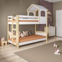 Ver imagem 1 de Beliche Infantil Casinha Madeira e MDF Casatema MadeiraOriginals Branco/Marrom