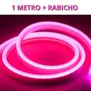Ver imagem 2 de Kit 1 a 10 Metros Mangueira Fita Led Neon Flex Rosa + Rabicho:1 Metro 220v + Rabicho