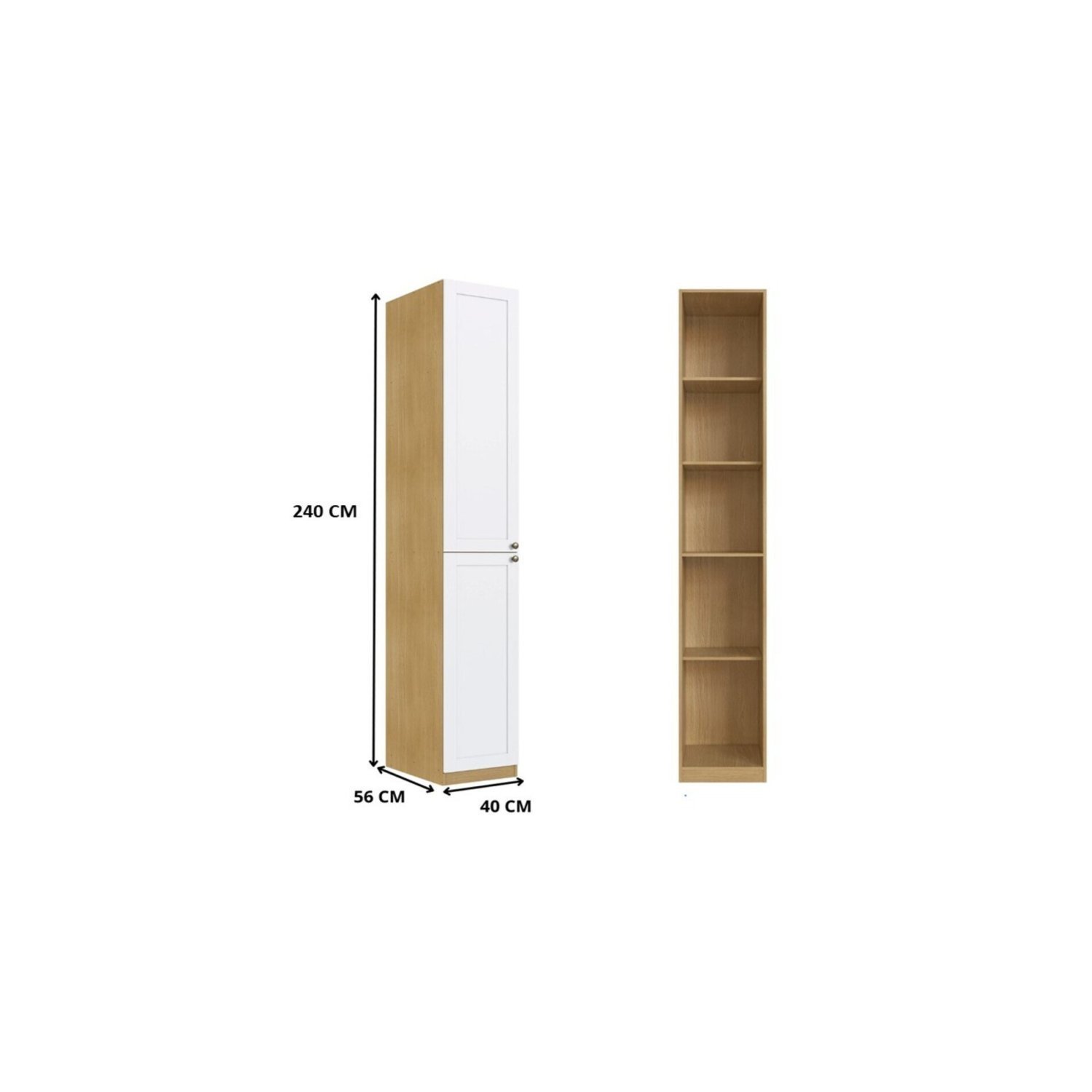 Guarda Roupa Modulado 2 Portas Provençais com Prateleiras 100% Mdf Infinity - 4