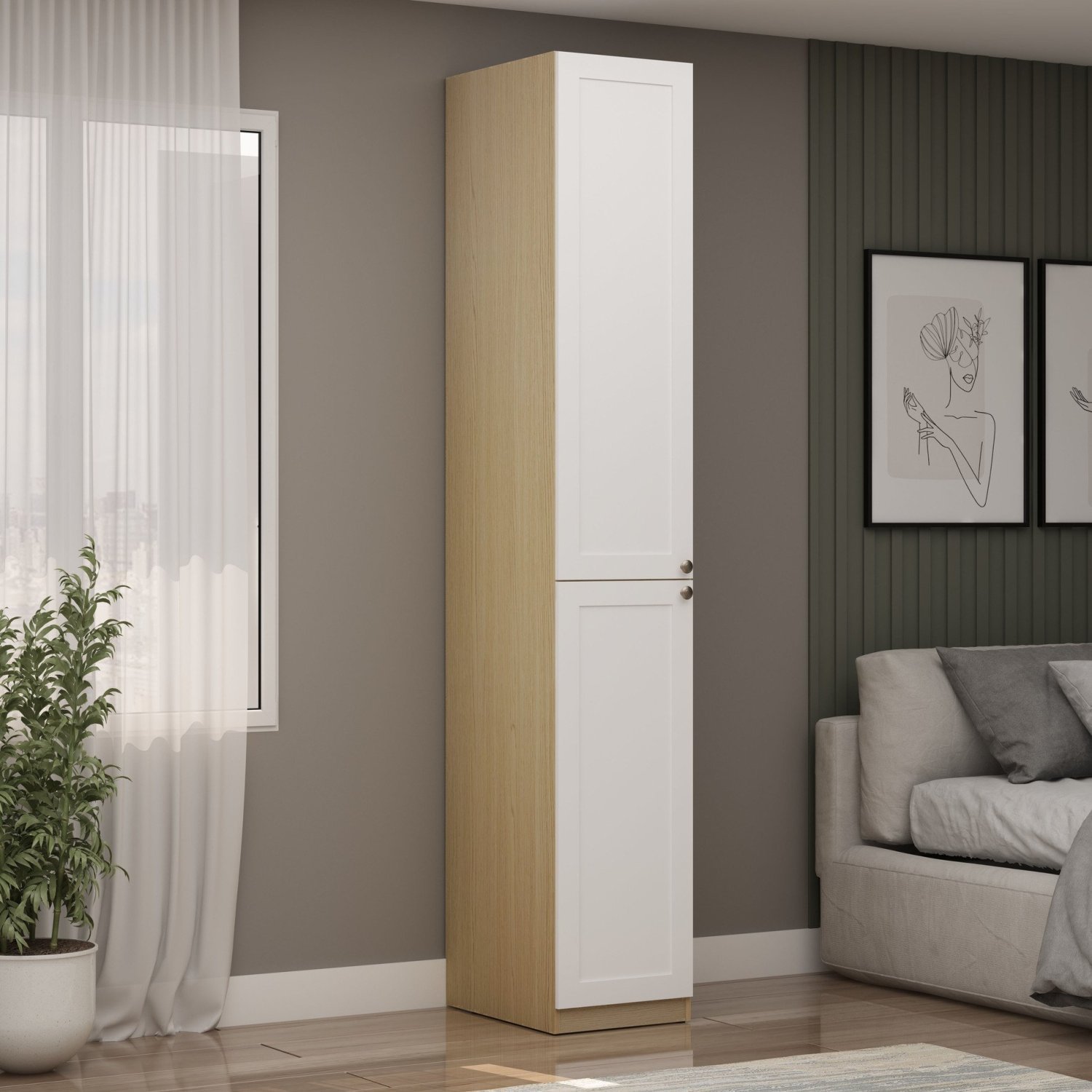 Guarda Roupa Modulado 2 Portas Provençais com Prateleiras 100% Mdf Infinity - 1