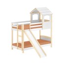 Ver imagem 2 de Beliche Infantil Casinha com Escorregador Madeira e MDF - Casatema MadeiraOriginals Branco/Marrom