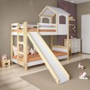 Ver imagem 6 de Beliche Infantil Casinha com Escorregador Madeira e MDF - Casatema MadeiraOriginals Branco/Marrom