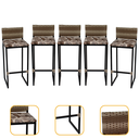 Ver imagem 1 de Kit 5 Banquetas Quadrada Junco Cappuccino para Balcão Ilha Cozinha Área Gourmet Bancada Piscina Bar
