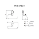 Ver imagem 3 de Papeleira Porta Papel Higiênico para Banheiro Linha Bello Cor Branco e Cromado Durín