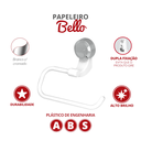 Ver imagem 2 de Papeleira Porta Papel Higiênico para Banheiro Linha Bello Cor Branco e Cromado Durín