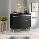 Ver imagem 5 de Armário Balcão Gabinete Jade 1m sem Tampo P/ Pia Cozinha Compacta Modulada Gourmet Dispensa 3 Ptas 1