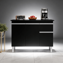 Ver imagem 1 de Armário Balcão Gabinete Jade 1m sem Tampo P/ Pia Cozinha Compacta Modulada Gourmet Dispensa 3 Ptas 1