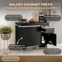 Ver imagem 3 de Armário Balcão Gabinete Jade 1m sem Tampo P/ Pia Cozinha Compacta Modulada Gourmet Dispensa 3 Ptas 1
