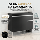 Ver imagem 2 de Armário Balcão Gabinete Jade 1m sem Tampo P/ Pia Cozinha Compacta Modulada Gourmet Dispensa 3 Ptas 1