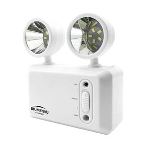 Luminária de Emergência Bloco Autônomo 2 Faróis 3w Bivolt Blumenau