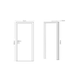 Kit Porta de Madeira 210x72cm Batente 11cm Lisa Primer Uniportas  - 3