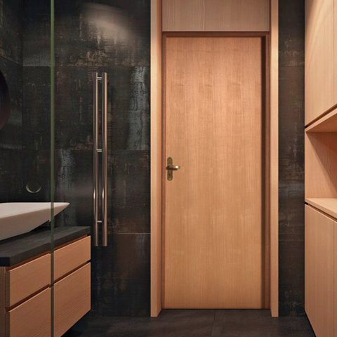 Kit Porta de Madeira 210x82cm Batente 11cm Lisa Padrão Imbuia Uniportas Abertura Direita