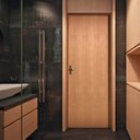 Ver imagem 1 de Kit Porta de Madeira 210x82cm Batente 11cm Lisa Padrão Imbuia Uniportas